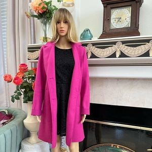 100% Wool fuchsia trench coat